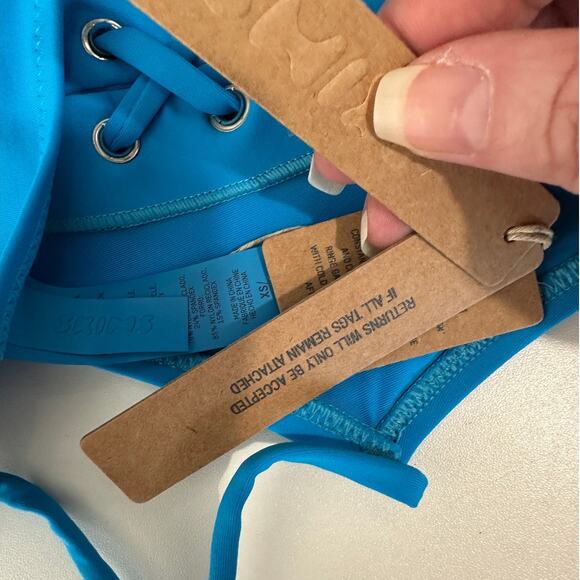 NWT Skims Lace-Up Monokini Turquoise One-Piece Swimsuit XS - Picture 10 of 12